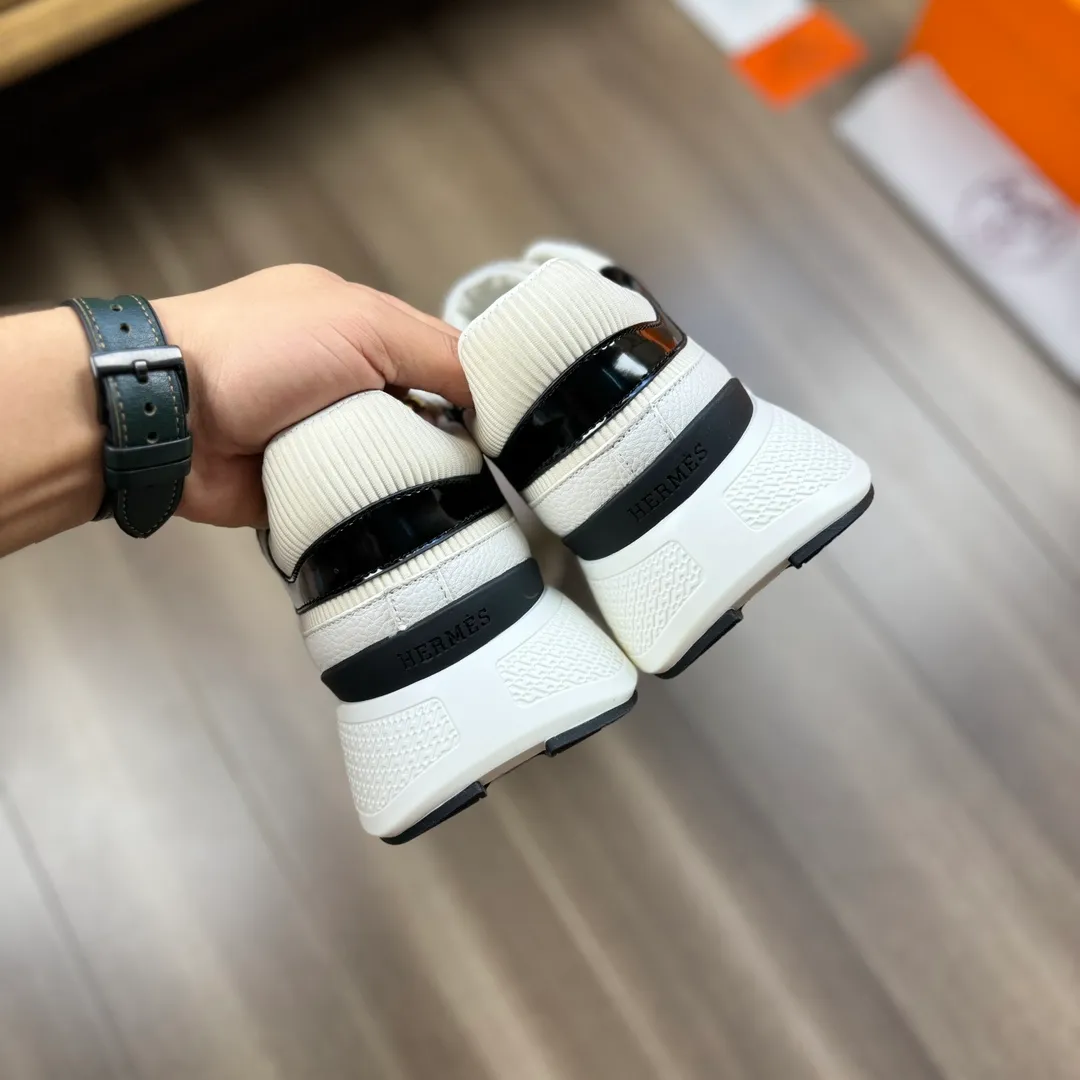 [HERMES] Hermès men's shoes 💰520💰 - High-end quality original order - Upper: 🔝 tumbled calfskin, high mercerized striped fabric, sewn brand H totem - Lining: water-dyed cowhide - Outsole: ultra-light T men's shoes 💰U foam rubber; two-color molded outsole - Super high quality control, fine workmanship: highlighted (high-end, luxury, grade) -Size :38-44 (45, customized)